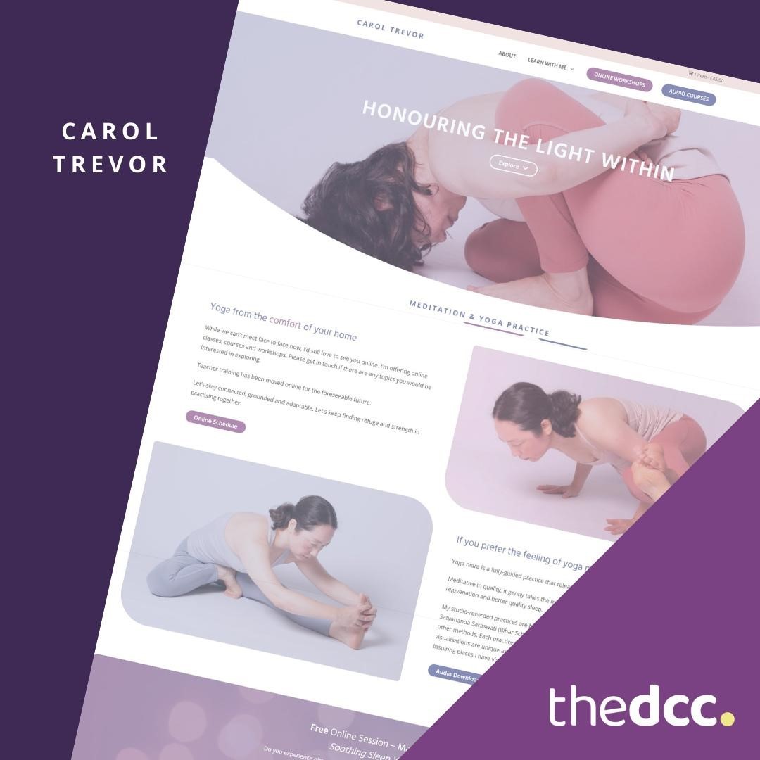 Website Launch: Carol Trevor Yoga⠀
⠀
We created a website for Carol Trevor using #WordPress & #WooCommerce, complete with yoga class bookings, MP3 downloads and automatic #Zoom integration 😎